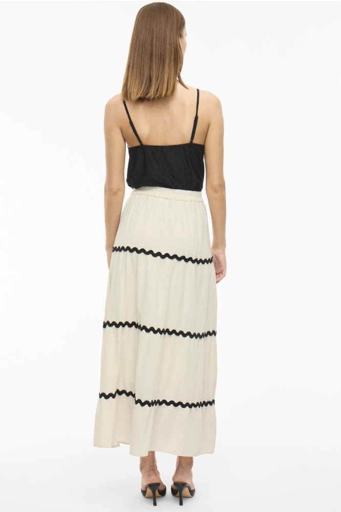 VIMANDA WAVY HW MAXI SKIRT 14106794 BIRCH/BLACK BEAUTY